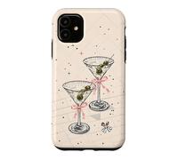 Vintage Coquette Pink Bow Mosaic Dirty Martini Olive Blush Case for iPhone 11