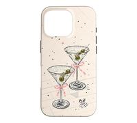 Vintage Coquette Pink Bow Mosaic Dirty Martini Olive Blush Case for iPhone 16 Pro