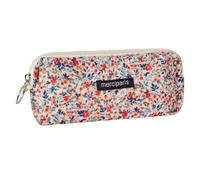 Vintage Corduroy Pencil Case with Floral Print - Retro Cotton Makeup & Stationery Pouch (20x7x4.5cm) - Soft Lightweight Pen Organiser for School, University & Travel (Fits 25 Pens or Cosmetics)