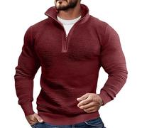 Vintage Corduroy Pullover Sweatshirts Mens UK Henley Turtle Neck Snap Buttons Work Jumpers Stand Collar Quilted Warm Outwear Loose Sweater Leisure Comfy Long Sleeve Winter Cotton Sweatshirt Tops Wine