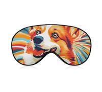 Vintage Corgi Dog Comfortable Sleep Eye Mask Soft Covers for Sleeping with Adjustable Strap
