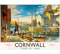 Vintage Cornwall British Railway Travel Poster Wall Art A3 & A4 Re-Print Reproduction Print Card