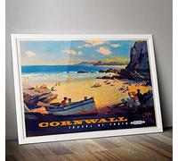 Vintage Cornwall Travel by train Railway Advertising Poster Wall Art Print A4 & A3 (A4)