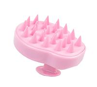 The Vintage Cosmetic Company Shampoo Brush, Handheld Silicone Scalp Massager for Gentle Exfoliation and Even Shampoo Distribution, Vintage Pink
