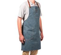 Vintage coton canvas and leather Apron - Alaskan MAKER No.325, Universal Size for Men and Women(Dark DENIM)