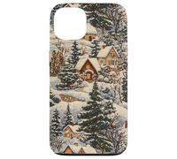 Vintage Cottage Art Winter Wonderland Cozy Snow Scene Case for iPhone 13