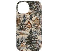 Vintage Cottage Art Winter Wonderland Cozy Snow Scene Case for iPhone 14