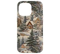 Vintage Cottage Art Winter Wonderland Cozy Snow Scene Case for iPhone 14 Pro Max