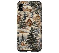 Vintage Cottage Art Winter Wonderland Cozy Snow Scene Case for iPhone XS Max