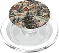 Vintage Cottage Art Winter Wonderland Cozy Snow Scene PopSockets PopGrip for MagSafe