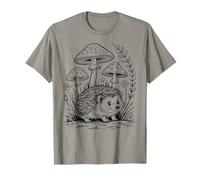 Vintage Cottagecore Aesthetic Cute Hedgehog with Mushrooms T-Shirt