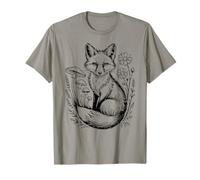 Vintage Cottagecore Aesthetic Fox in Forest with Mushrooms T-Shirt