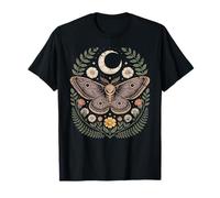Vintage Cottagecore Aesthetic Moth in Forest with Flowers T-Shirt