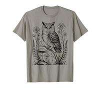 Vintage Cottagecore Aesthetic Owl in Forest with Mushrooms T-Shirt