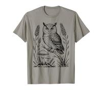 Vintage Cottagecore Aesthetic Owl Mushrooms and Flowers T-Shirt