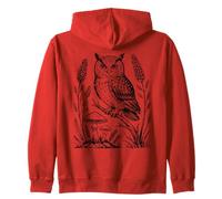 Vintage Cottagecore Aesthetic Owl Mushrooms and Flowers Zip Hoodie