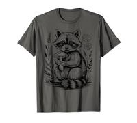 Vintage Cottagecore Aesthetic Raccoon Holding a Mushroom T-Shirt