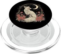 Vintage Cottagecore Fox Floral Crescent Moon PopSockets PopGrip for MagSafe