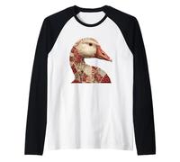 Vintage Cottagecore Patchwork Goose Art Farm Raglan Baseball Tee