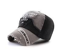 Vintage Cotton Baseball Caps Unisex Washed Distressed Cap Casual Embroidery Hat Trucker Hat (Grey)