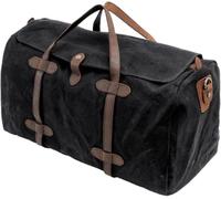Vintage Cotton Canvas Leather Travel Duffle Bags Large Capacity Weekend Bag Overnight Bag Men Hand Luggage Big(2)