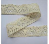 Vintage Cotton Crochet Lace Trim Ivory Floral Lace Ribbon Sewing Embellishment for DIY Craft Garment Curtain Wedding Home Decoration 5m by 3cm