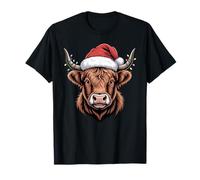 Vintage Country Christmas Highland Cattle - Cute Xmas Cow T-Shirt