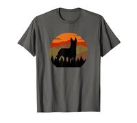 Vintage Country Forest Belgian Malinois Dutch Shepherd T-Shirt, Men, Asphalt Grey, Medium