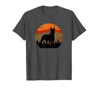 Vintage Country Forest Belgian Malinois Dutch Shepherd T-Shirt, Men, Dark Heather Grey, 4X-Large