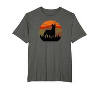 Vintage Country Forest Belgian Malinois Dutch Shepherd T-Shirt, Men's Big and Tall, Asphalt Grey, 3X Tall