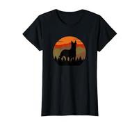 Vintage Country Forest Belgian Malinois Dutch Shepherd T-Shirt, Women, Black, Medium