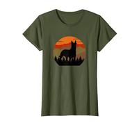 Vintage Country Forest Belgian Malinois Dutch Shepherd T-Shirt, Women, Olive Green, Small