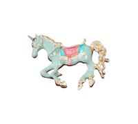 Vintage Court Style Horse Brooches, Enamel Galloping War Horse Pins For Women Clothing Men Suit Lapel Corsage Accessories