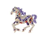 Vintage Court Style Horse Brooches, Enamel Galloping War Horse Pins For Women Clothing Men Suit Lapel Corsage Accessories