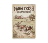 Vintage Cow Herd Walking Metal Tin Sign