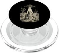 Vintage Cowboy Alien Cat UFO Western Desert Retro 90s PopSockets PopGrip for MagSafe