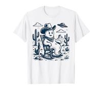 Vintage Cowboy Ghost UFO Western Halloween T-Shirt