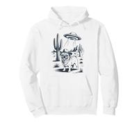 Vintage Cowboy Pug UFO Funny Western Dog Meme Pullover Hoodie