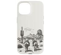 Vintage Cowboy Riding Horse Western Desert Mountain Country Case for iPhone 15