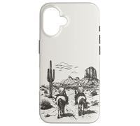 Vintage Cowboy Riding Horse Western Desert Mountain Country Case for iPhone 16