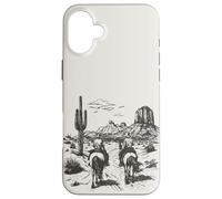 Vintage Cowboy Riding Horse Western Desert Mountain Country Case for iPhone 16 Plus