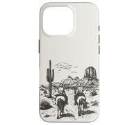 Vintage Cowboy Riding Horse Western Desert Mountain Country Case for iPhone 16 Pro