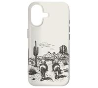 Vintage Cowboy Riding Horse Western Desert Mountain Country Case for iPhone 17