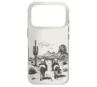 Vintage Cowboy Riding Horse Western Desert Mountain Country Case for iPhone 17 Pro