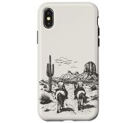Vintage Cowboy Riding Horse Western Desert Mountain Country Case for iPhone X/XS