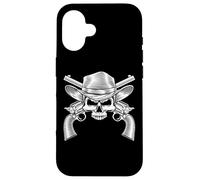 Vintage Cowboy Skull & Pistols Western Country Design Case for iPhone 16