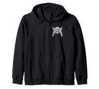 Vintage Cowboy Skull & Pistols Western Country Design Zip Hoodie