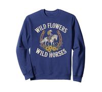 Vintage Cowgirl Flowers WILD HORSES Ranch Vibes Cowboy Sweatshirt