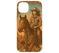Vintage Cowgirl Riding Horse Western Retro Rodeo Queen Case for iPhone 14 Plus