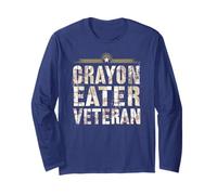 Vintage Crayon Eater Veteran Sarcastic Jarhead Officer Grunt Long Sleeve T-Shirt